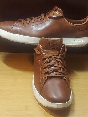 COLE HAAN GRAND PRO WOODBURY TENNIS C22585 MEN'S TAN LEATHER OXFORDS SIZE 13 M